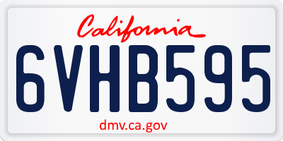 CA license plate 6VHB595