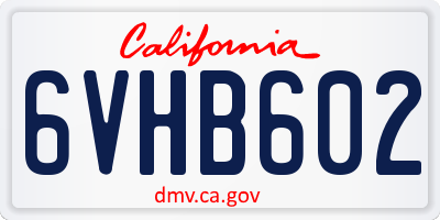 CA license plate 6VHB602