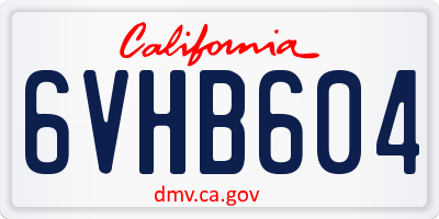 CA license plate 6VHB604