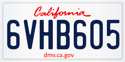 CA license plate 6VHB605
