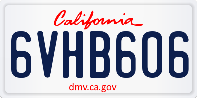 CA license plate 6VHB606
