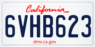 CA license plate 6VHB623