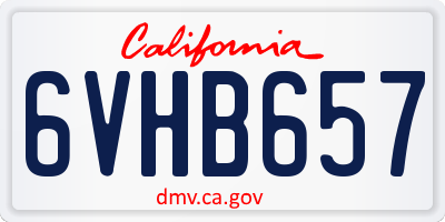 CA license plate 6VHB657