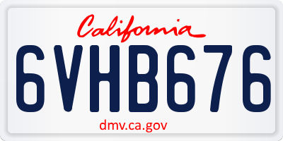 CA license plate 6VHB676