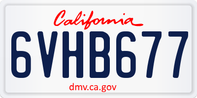 CA license plate 6VHB677