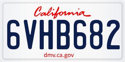 CA license plate 6VHB682
