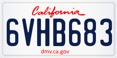 CA license plate 6VHB683