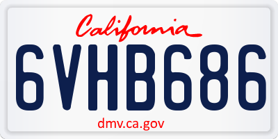 CA license plate 6VHB686
