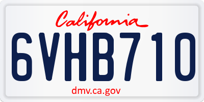 CA license plate 6VHB710