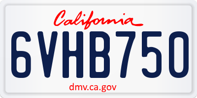 CA license plate 6VHB750