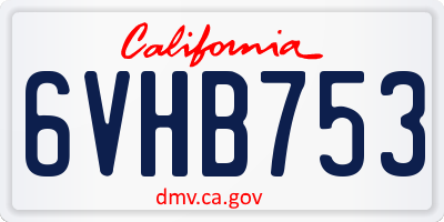 CA license plate 6VHB753