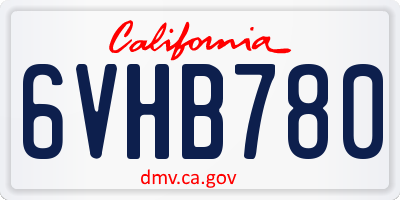 CA license plate 6VHB780
