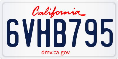 CA license plate 6VHB795