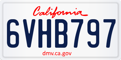 CA license plate 6VHB797