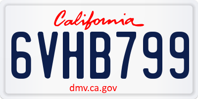 CA license plate 6VHB799