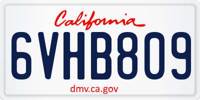 CA license plate 6VHB809