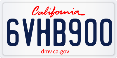 CA license plate 6VHB900