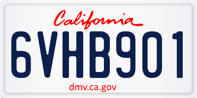 CA license plate 6VHB901