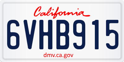 CA license plate 6VHB915