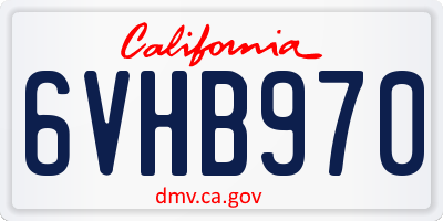 CA license plate 6VHB970