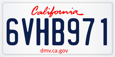 CA license plate 6VHB971