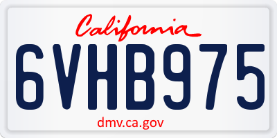 CA license plate 6VHB975