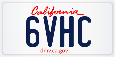 CA license plate 6VHC