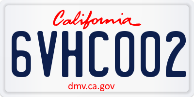 CA license plate 6VHC002