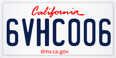 CA license plate 6VHC006