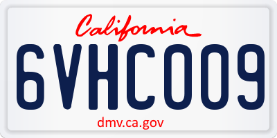 CA license plate 6VHC009