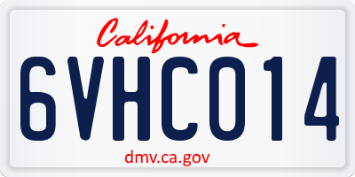 CA license plate 6VHC014