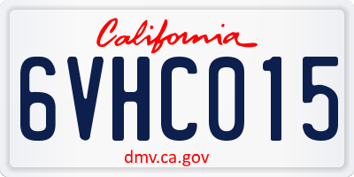 CA license plate 6VHC015