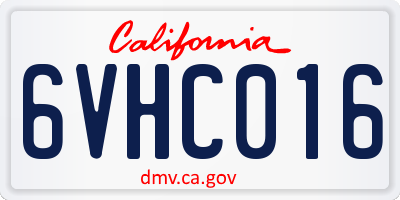 CA license plate 6VHC016