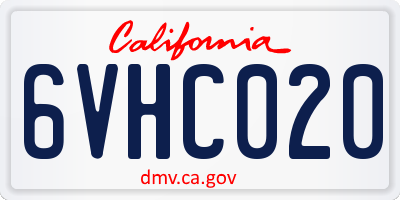 CA license plate 6VHC020
