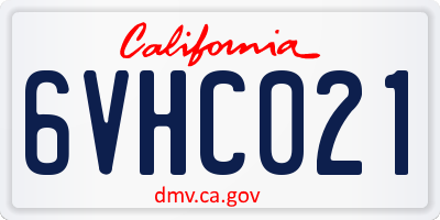 CA license plate 6VHC021