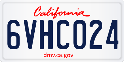 CA license plate 6VHC024