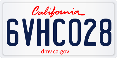 CA license plate 6VHC028