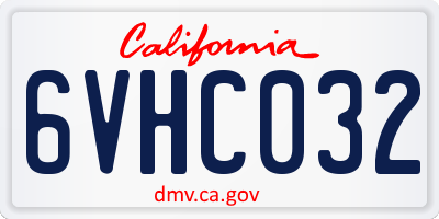 CA license plate 6VHC032
