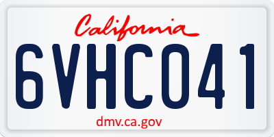 CA license plate 6VHC041