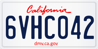 CA license plate 6VHC042