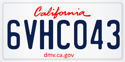 CA license plate 6VHC043
