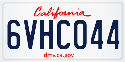 CA license plate 6VHC044