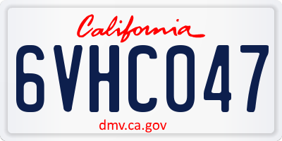 CA license plate 6VHC047