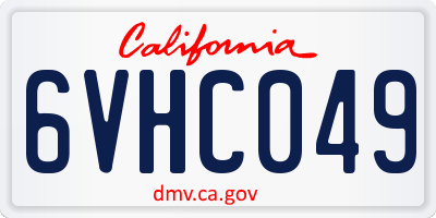 CA license plate 6VHC049