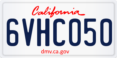 CA license plate 6VHC050