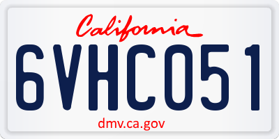 CA license plate 6VHC051