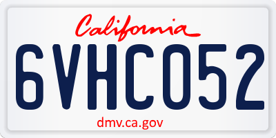 CA license plate 6VHC052