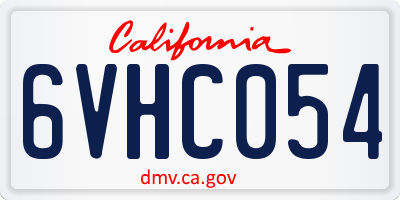 CA license plate 6VHC054