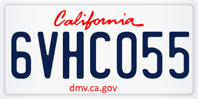 CA license plate 6VHC055