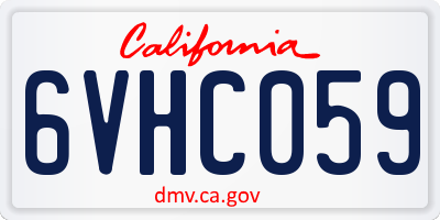 CA license plate 6VHC059